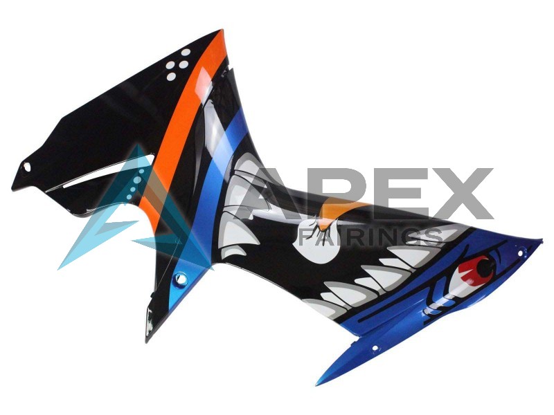 Light Blue Orange Black White Shark 46 - Suzuki GSX-R600 (2011-2026) ABS Fairings | Apex Fairings — view 4