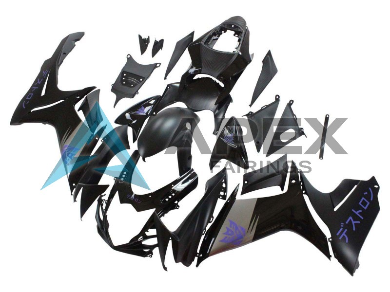 Matte Black Grey Purple - Suzuki GSX-R600 (2011-2026) ABS Fairings | Apex Fairings — view 3