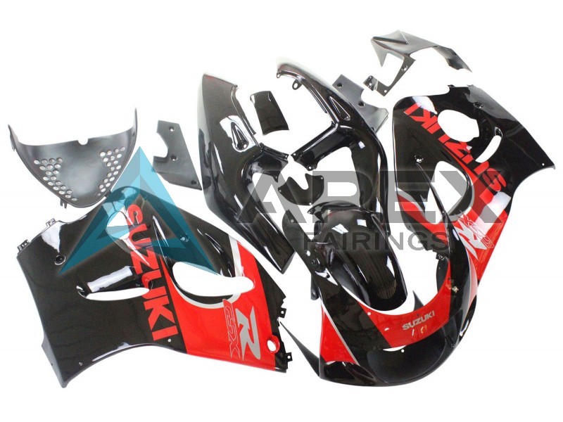Black Red - Suzuki GSX-R600 (1996-2000) ABS Fairings | Apex Fairings — view 2