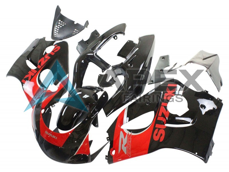 Black Red - Suzuki GSX-R600 (1996-2000) ABS Fairings | Apex Fairings — view 3