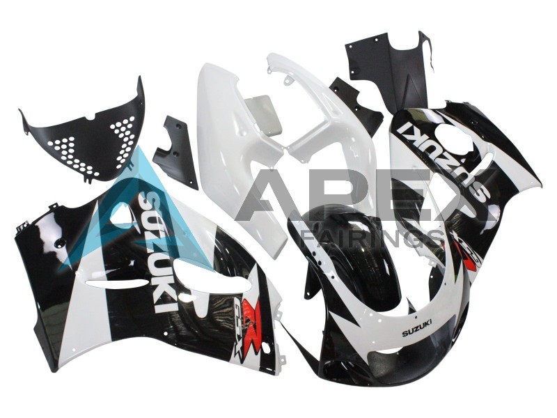 Black White - Suzuki GSX-R600 (1996-2000) ABS Fairings | Apex Fairings — view 3