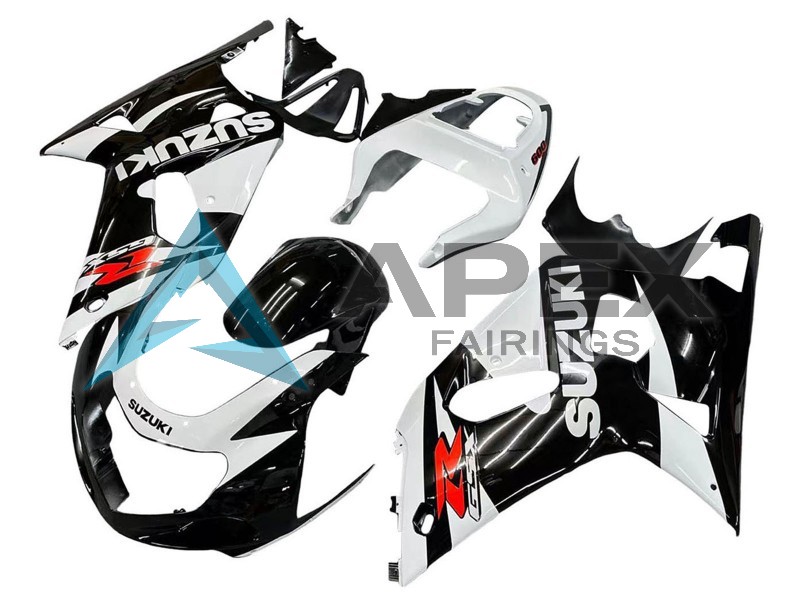 White Glossy Black Red - Suzuki GSX-R750 (2001-2003) ABS Fairings | Apex Fairings — view 3