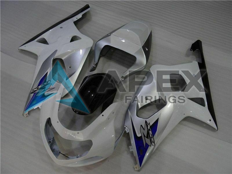 White Silver Blue Black - Suzuki GSX-R750 (2001-2003) ABS Fairings | Apex Fairings — view 2