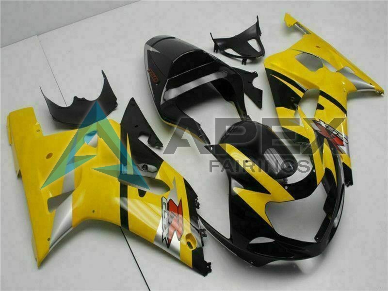 Yellow Black - Suzuki GSX-R750 (2001-2003) ABS Fairings | Apex Fairings — view 3