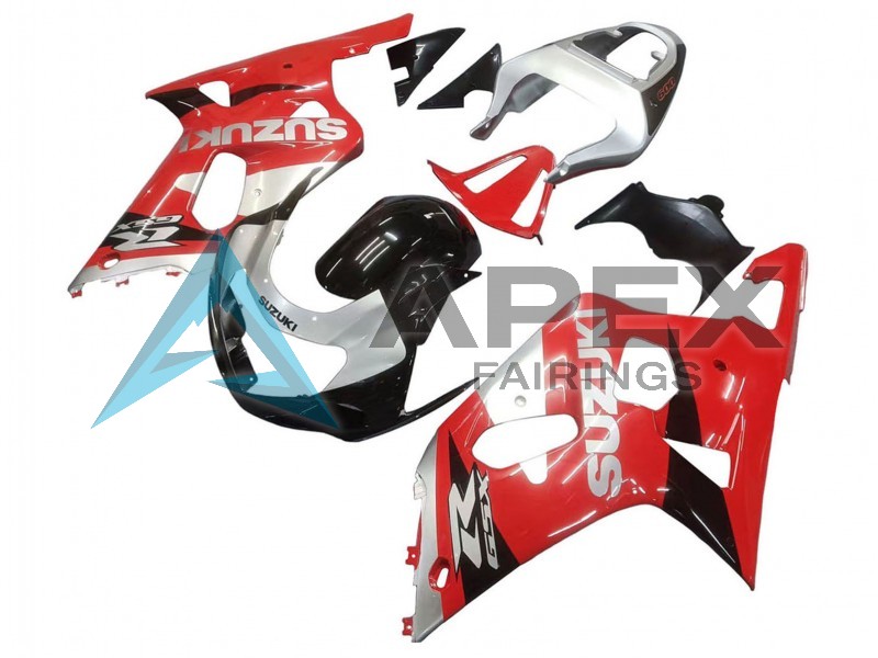 Red White Glossy Black - Suzuki GSX-R750 (2001-2003) ABS Fairings | Apex Fairings — view 2