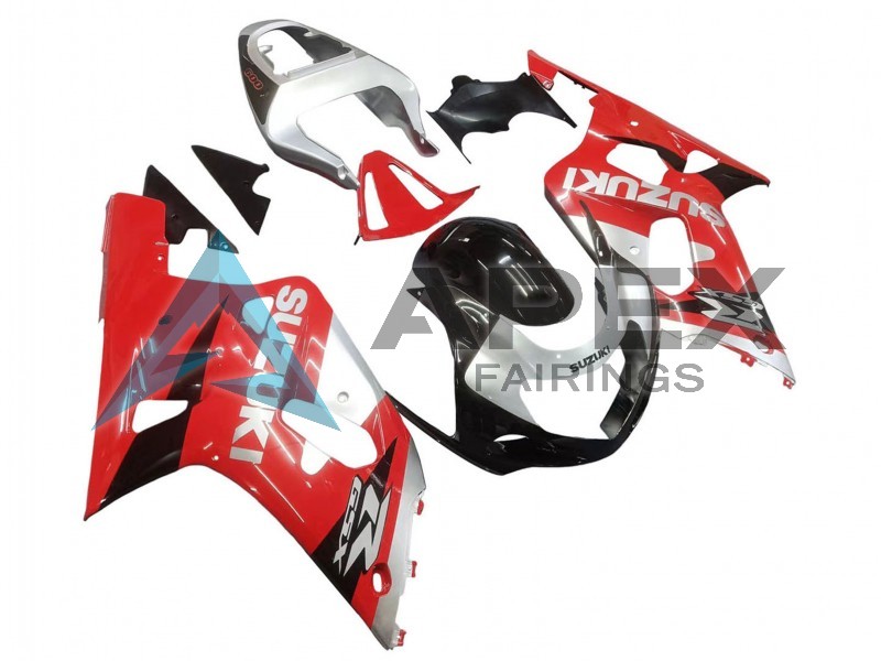 Red White Glossy Black - Suzuki GSX-R750 (2001-2003) ABS Fairings | Apex Fairings — view 3