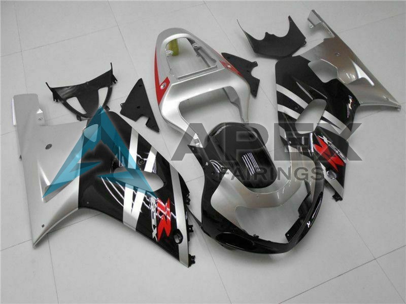 Silver Glossy Black Red - Suzuki GSX-R750 (2001-2003) ABS Fairings | Apex Fairings — view 3