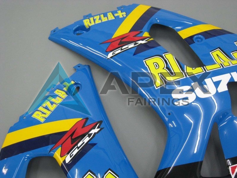 Blue Yellow Black Motul Rizla - Suzuki GSX-R750 (2001-2003) ABS Fairings | Apex Fairings — view 2