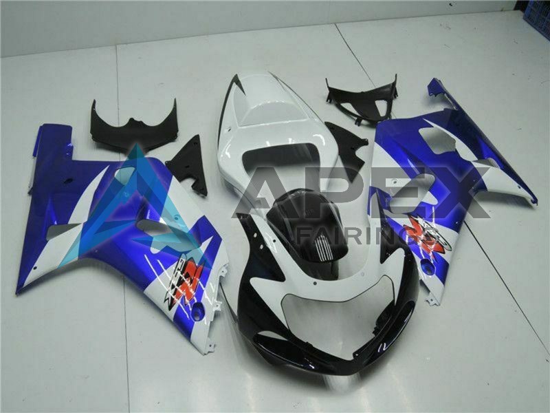 White Blue Black - Suzuki GSX-R750 (2001-2003) ABS Fairings | Apex Fairings — view 3