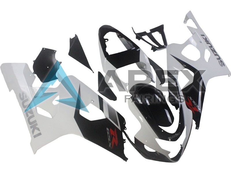 White Black Red - Suzuki GSX-R750 (2004-2005) ABS Fairings | Apex Fairings — view 3