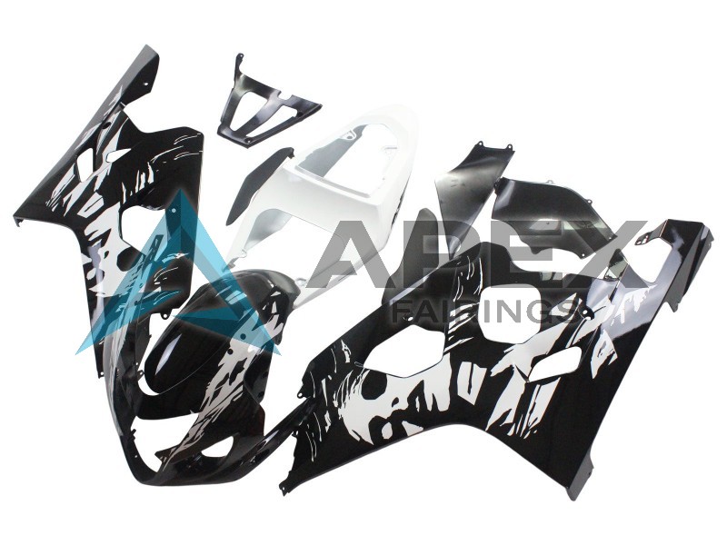 White Black - Suzuki GSX-R750 (2004-2005) ABS Fairings | Apex Fairings — view 2