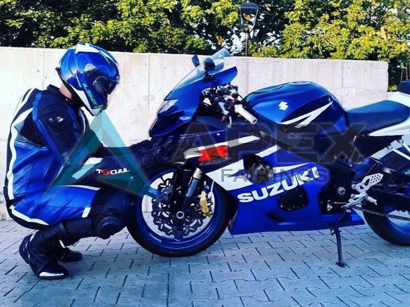 White Blue Black Red - Suzuki GSX-R750 (2004-2005) ABS Fairings | Apex Fairings — view 2