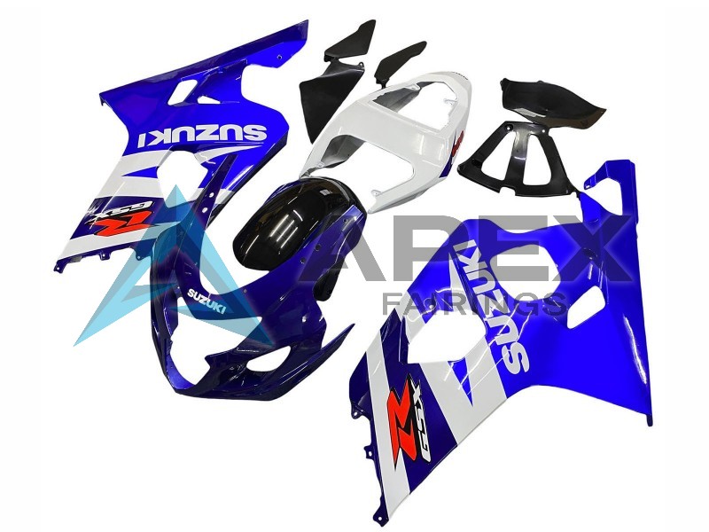 White Blue Black Red - Suzuki GSX-R750 (2004-2005) ABS Fairings | Apex Fairings — view 4