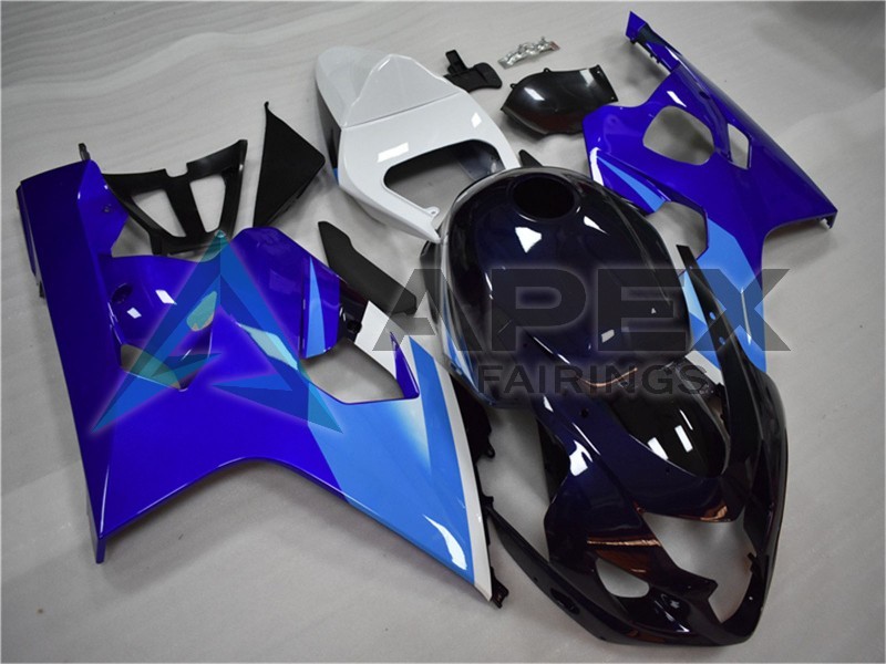 White Blue Black - Suzuki GSX-R750 (2004-2005) ABS Fairings | Apex Fairings — view 2