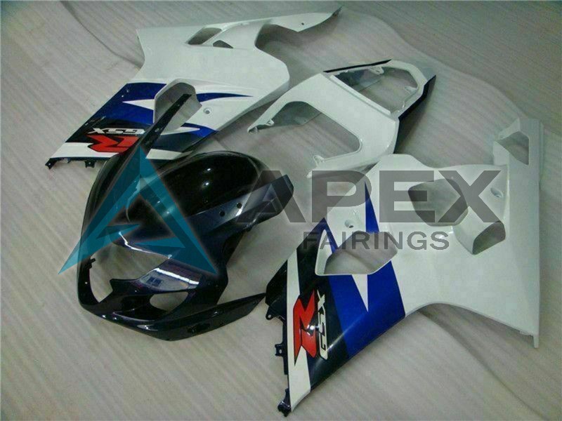 White Blue Glossy Black Red - Suzuki GSX-R750 (2004-2005) ABS Fairings | Apex Fairings — view 2
