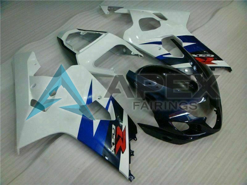White Blue Glossy Black Red - Suzuki GSX-R750 (2004-2005) ABS Fairings | Apex Fairings — view 3
