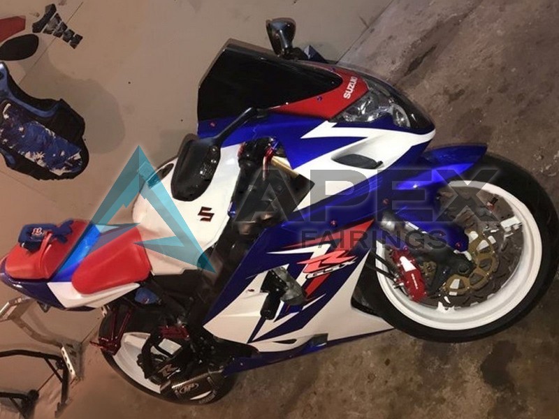 White Blue Red - Suzuki GSX-R750 (2004-2005) ABS Fairings | Apex Fairings — view 4