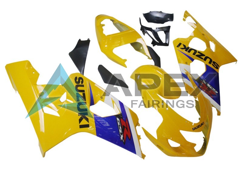 Yellow White Blue Black - Suzuki GSX-R750 (2004-2005) ABS Fairings | Apex Fairings — view 3