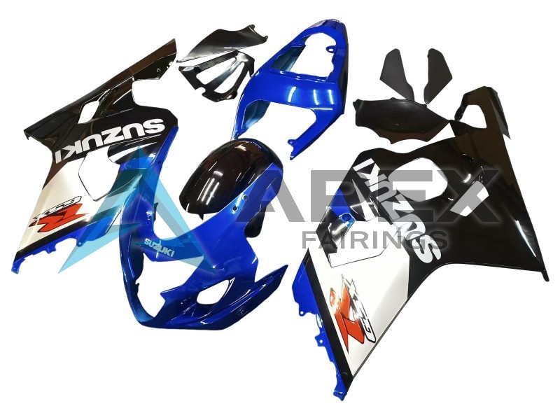 Blue White Black - Suzuki GSX-R750 (2004-2005) ABS Fairings | Apex Fairings — view 2