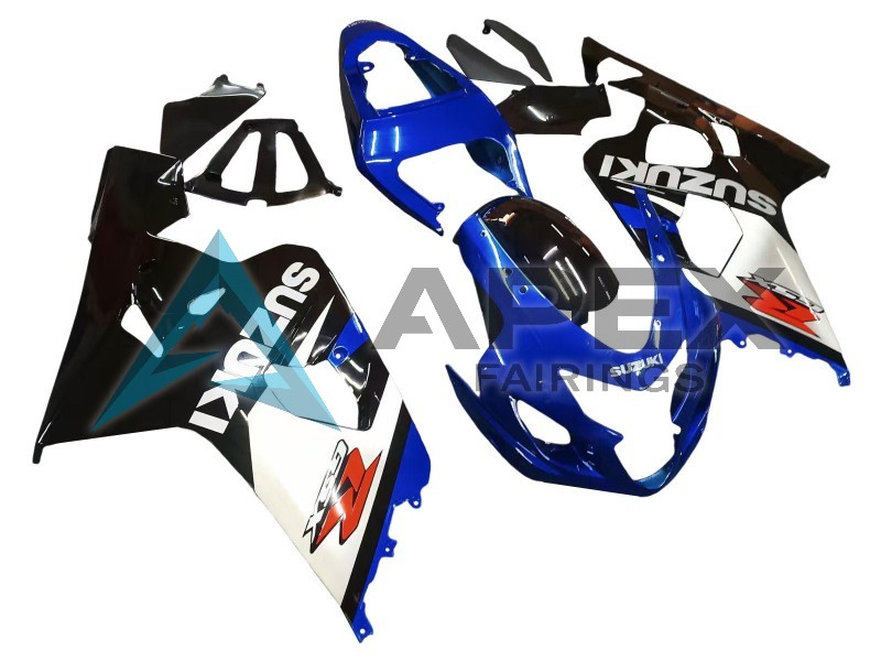 Blue White Black - Suzuki GSX-R750 (2004-2005) ABS Fairings | Apex Fairings — view 3