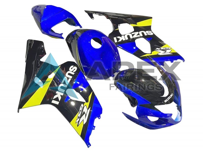 Blue Yellow Black - Suzuki GSX-R750 (2004-2005) ABS Fairings | Apex Fairings — view 2