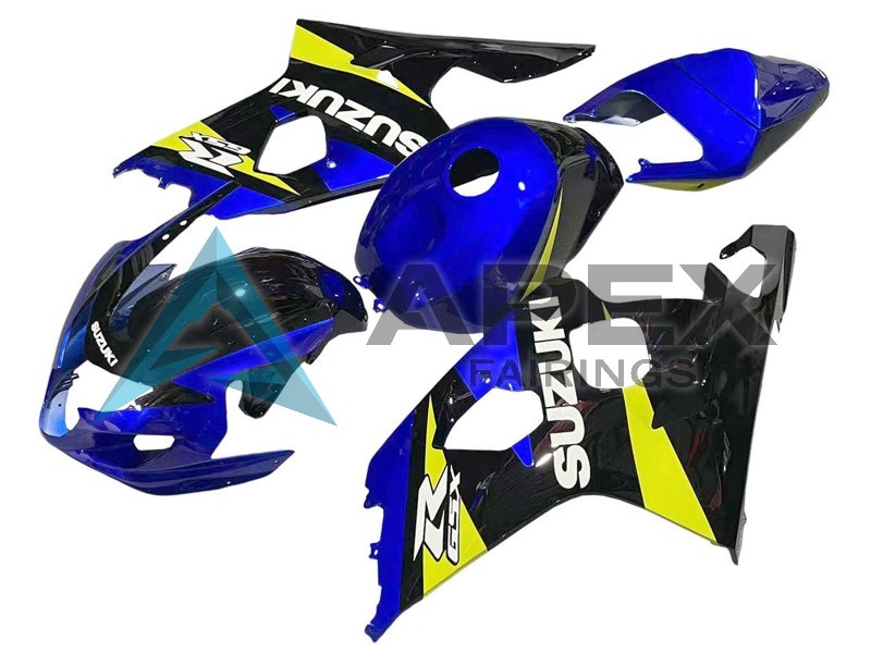 Blue Yellow Black - Suzuki GSX-R750 (2004-2005) ABS Fairings | Apex Fairings — view 3