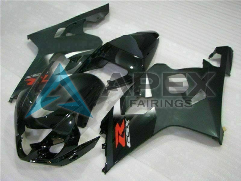 Glossy Black Matte Black Red Decal - Suzuki GSX-R750 (2004-2005) ABS Fairings | Apex Fairings — view 2