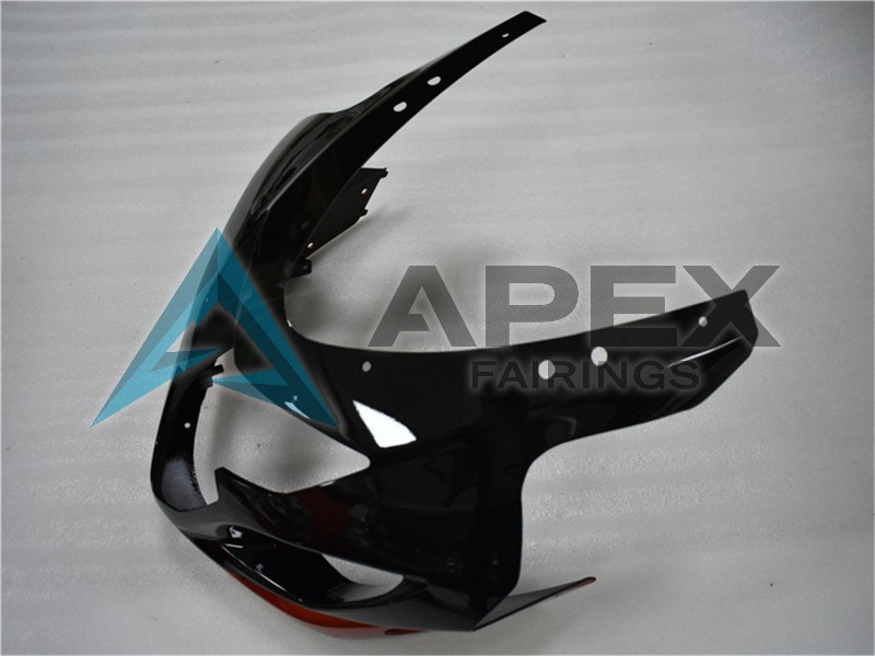 Glossy Black Red Stripe - Suzuki GSX-R750 (2004-2005) ABS Fairings | Apex Fairings — view 4