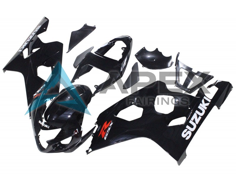 Glossy Black - Suzuki GSX-R750 (2004-2005) ABS Fairings | Apex Fairings — view 3