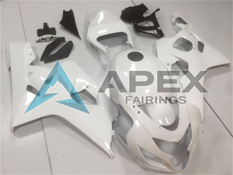 Glossy White - Suzuki GSX-R750 (2004-2005) ABS Fairings | Apex Fairings — view 2
