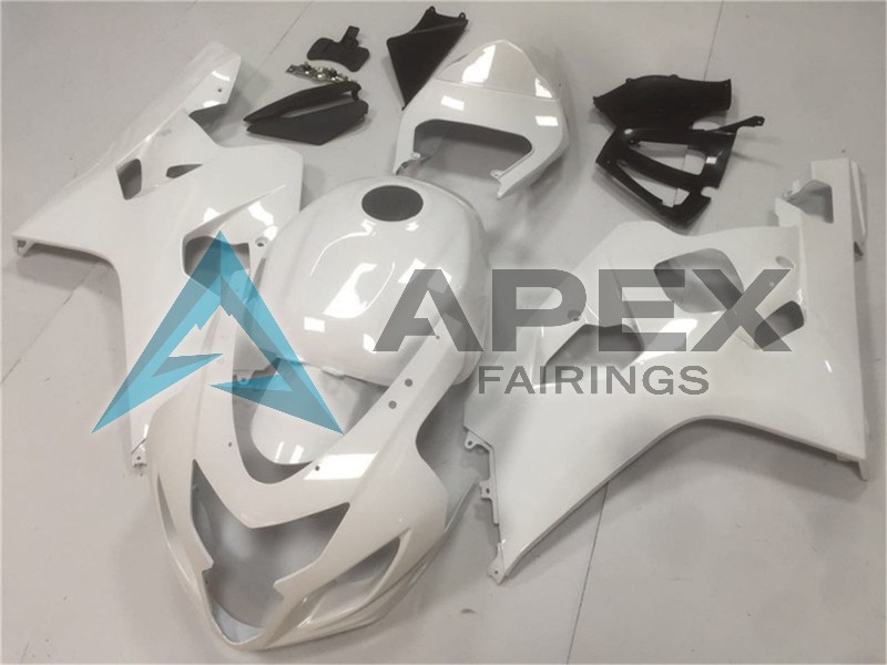 Glossy White - Suzuki GSX-R750 (2004-2005) ABS Fairings | Apex Fairings — view 3