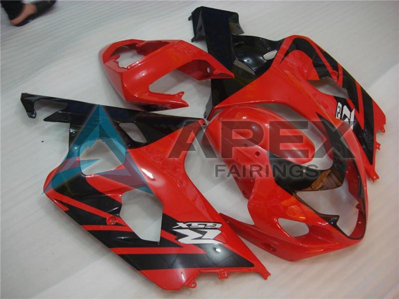 Red Black - Suzuki GSX-R750 (2004-2005) ABS Fairings | Apex Fairings — view 3