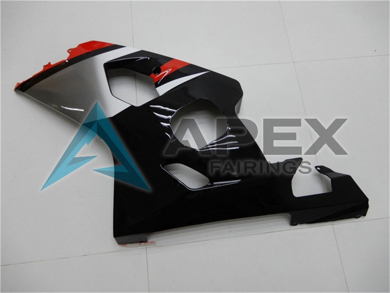 Red Silver Black - Suzuki GSX-R750 (2004-2005) ABS Fairings | Apex Fairings — view 4