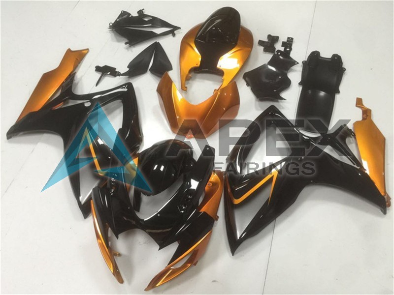 Orange Glossy Black - Suzuki GSX-R750 (2006-2007) ABS Fairings | Apex Fairings — view 2