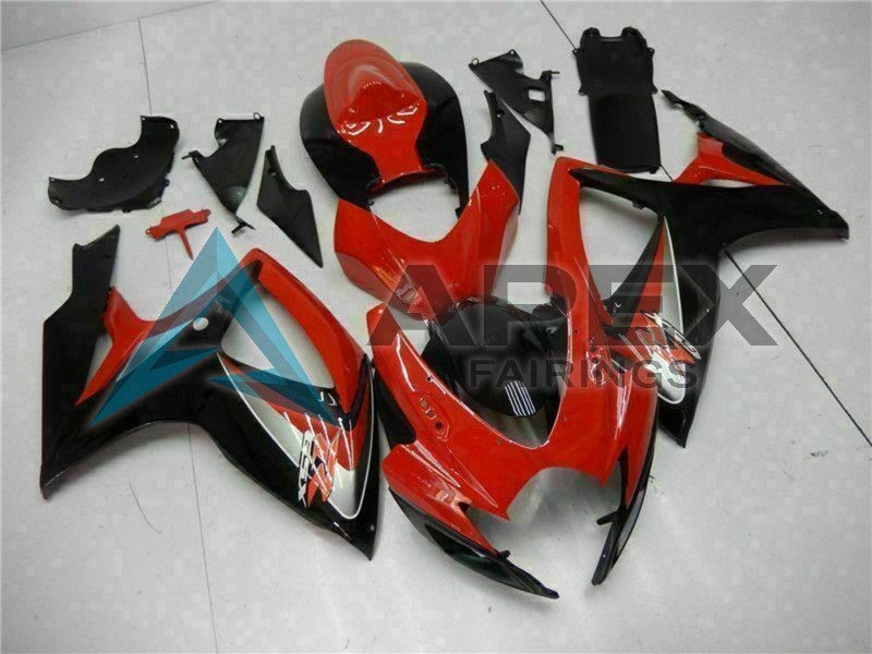 Red Glossy Black - Suzuki GSX-R750 (2006-2007) ABS Fairings | Apex Fairings — view 2