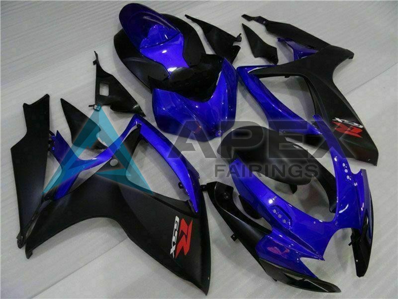 Blue Matte Black Red - Suzuki GSX-R750 (2006-2007) ABS Fairings | Apex Fairings — view 2