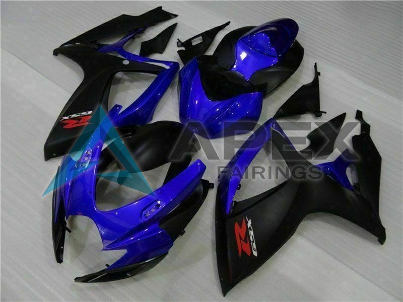 Blue Matte Black Red - Suzuki GSX-R750 (2006-2007) ABS Fairings | Apex Fairings — view 3