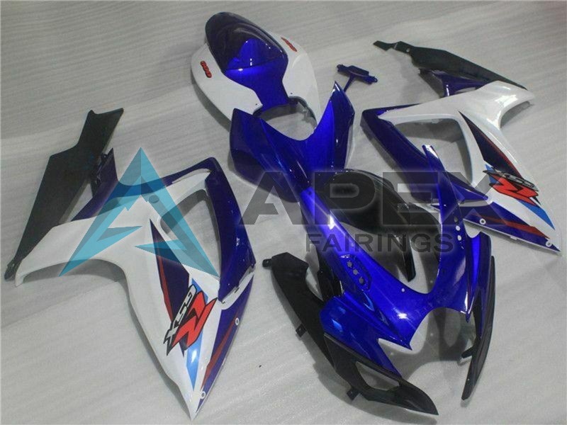 White Blue Black Red - Suzuki GSX-R750 (2006-2007) ABS Fairings | Apex Fairings — view 3
