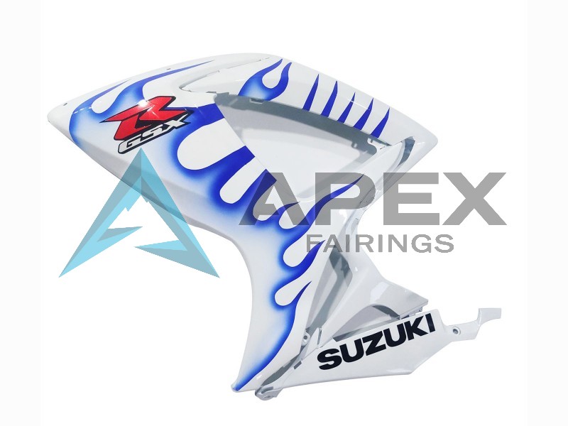 White Blue Flame - Suzuki GSX-R750 (2006-2007) ABS Fairings | Apex Fairings — view 4