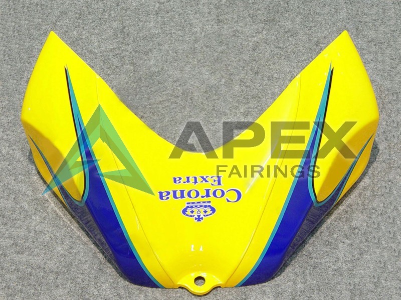 White Blue Yellow Corona Alstare - Suzuki GSX-R750 (2006-2007) ABS Fairings | Apex Fairings — view 4
