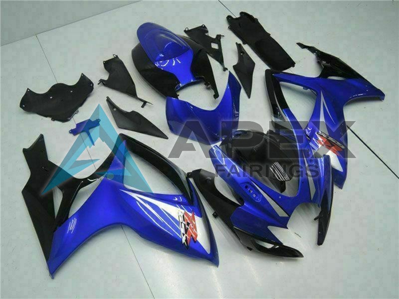 Blue White Glossy Black Red - Suzuki GSX-R750 (2006-2007) ABS Fairings | Apex Fairings — view 3