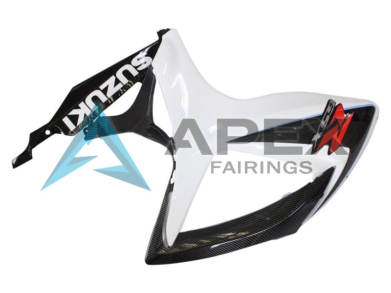 Black White Carbon Fiber Style - Suzuki GSX-R750 (2006-2007) ABS Fairings | Apex Fairings — view 4