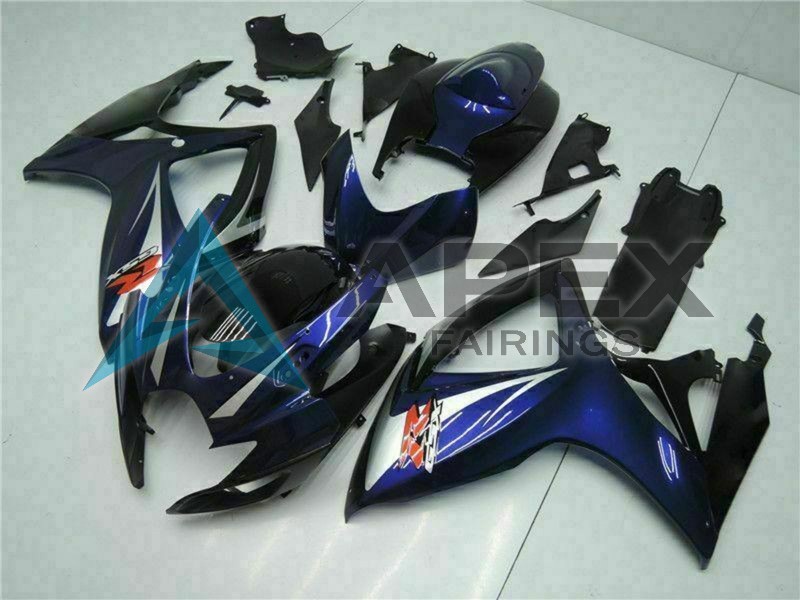 Glossy Black Blue - Suzuki GSX-R750 (2006-2007) ABS Fairings | Apex Fairings — view 2