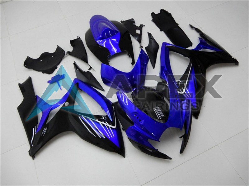 Blue Glossy Black - Suzuki GSX-R750 (2006-2007) ABS Fairings | Apex Fairings — view 3