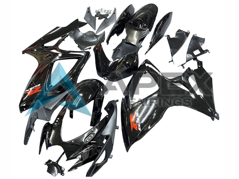 Glossy Black Silver Red - Suzuki GSX-R750 (2006-2007) ABS Fairings | Apex Fairings — view 2