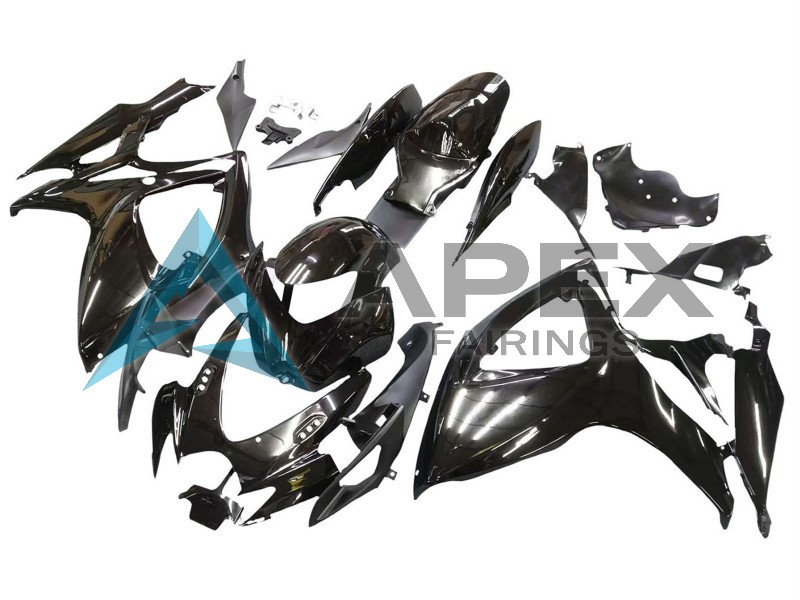 Glossy Black - Suzuki GSX-R750 (2006-2007) ABS Fairings | Apex Fairings — view 2