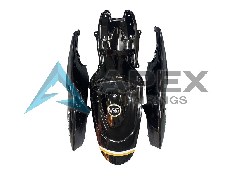 Glossy Black White Motul Lucky Strike - Suzuki GSX-R750 (2006-2007) ABS Fairings | Apex Fairings — view 4
