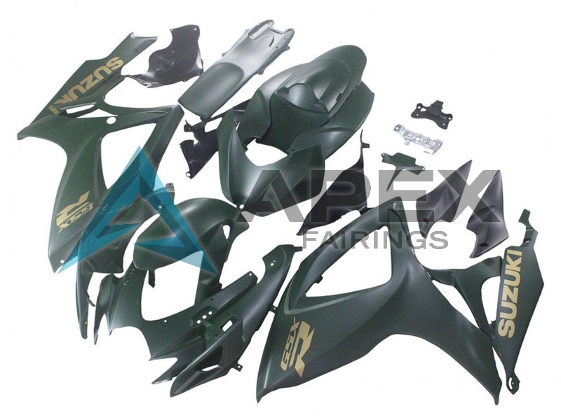 Matte Army Green - Suzuki GSX-R750 (2006-2007) ABS Fairings | Apex Fairings — view 2