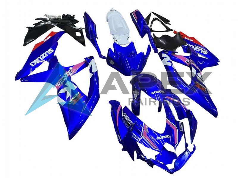White Blue Pink Ecstar Motul - Suzuki GSX-R750 (2008-2010) ABS Fairings | Apex Fairings — view 2