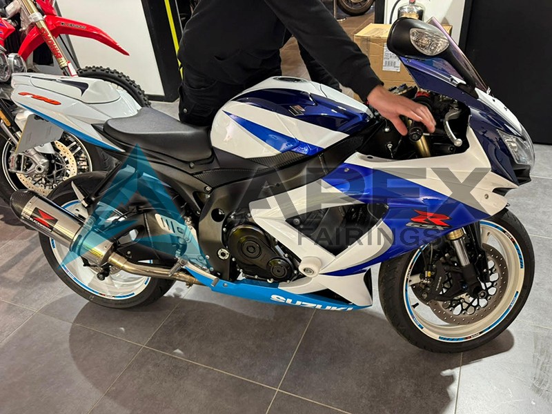 White Blue Red - Suzuki GSX-R750 (2008-2010) ABS Fairings | Apex Fairings — view 3